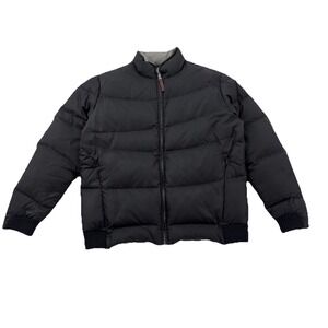 Woolrich Women's Down Puffer Jacket L Black 80/20 Duck Down Warm Winter Coat Zip